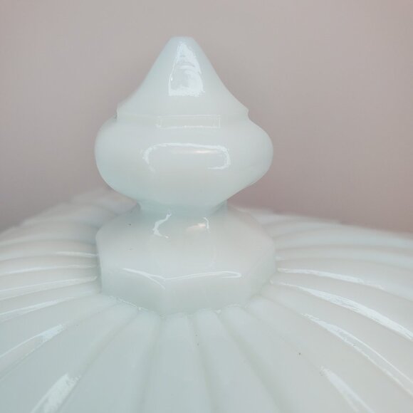 Vintage Westmoreland Milk Glass Old Quilt Covered Candy Dish Square 40/50s White - Picture 10 of 15